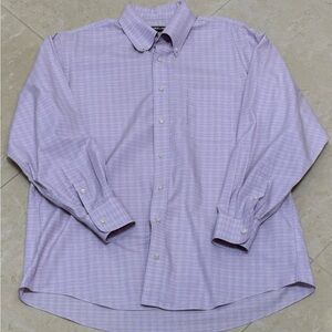 Kirkland Signature Men's Purple Checkered Shirt  Non-Iron 16 1/2 32/33 Used